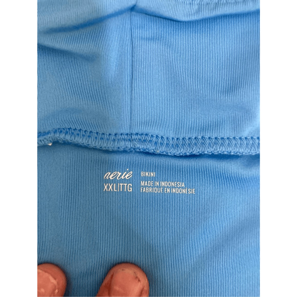 Aerie 2XL Women's Sailor Mid Rise Baby Blue Bikini Bottom Cruise Beach Pool Lake - Picture 4 of 5